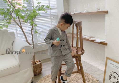 SET VEST KẺ 4 KHUY