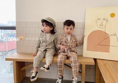 BỘ VEST KẺ 2 MÀU